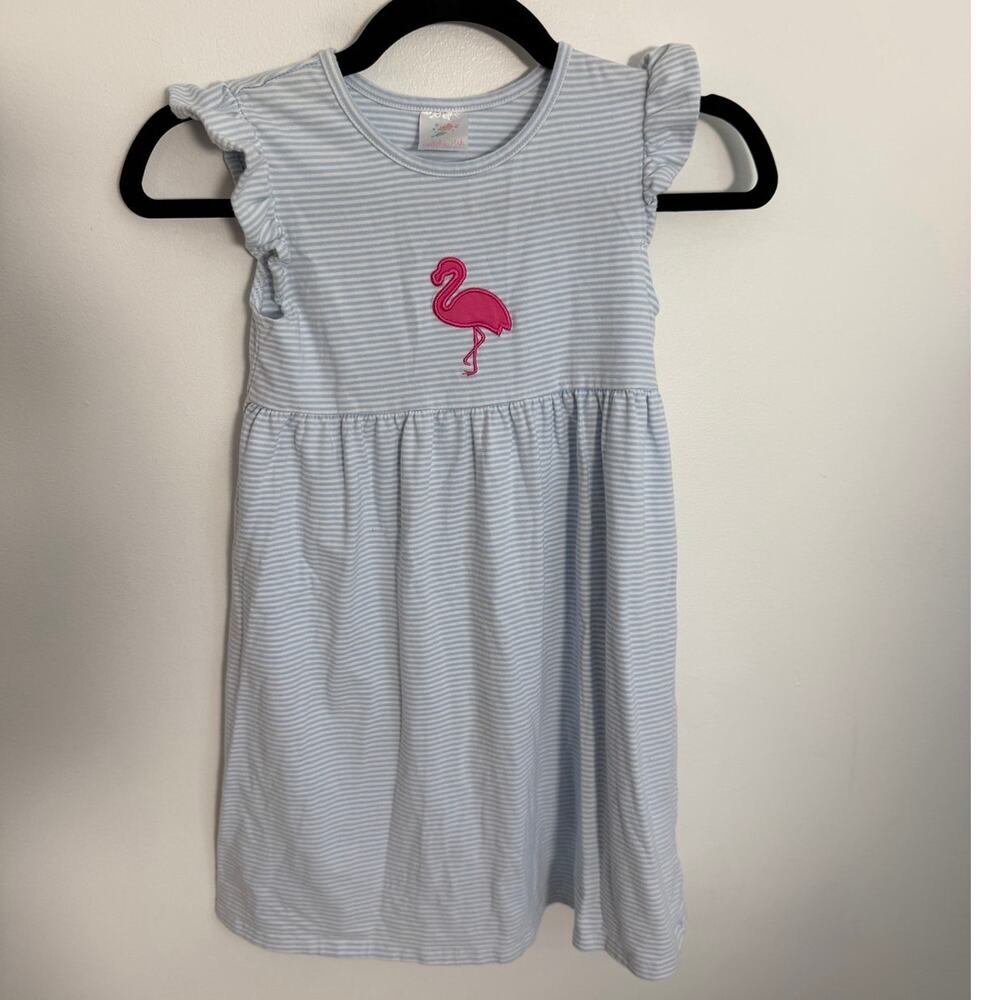 Stitchy Fish Flamingo Striped Dress size 7